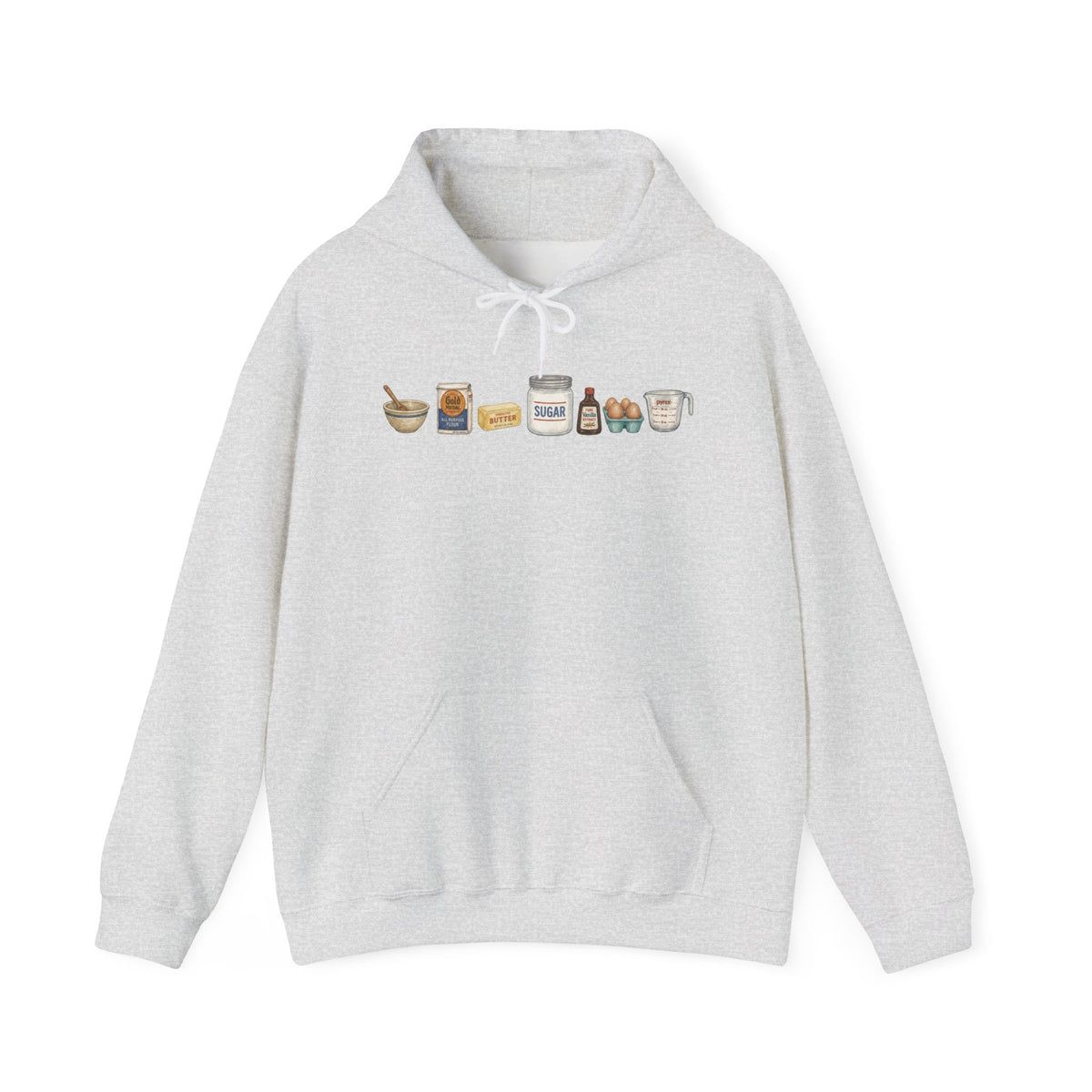 Ingredients Illustration Hoodie (flour, butter, sugar, milk, eggs)