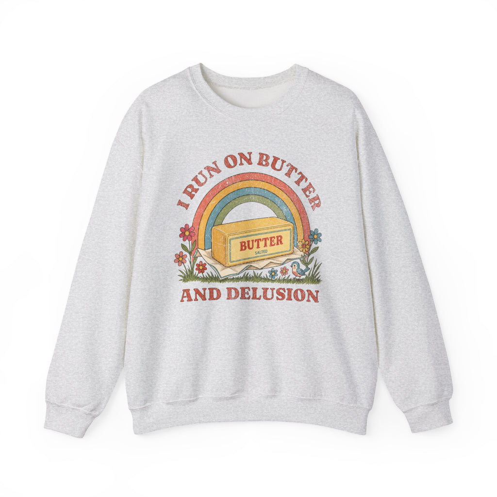Butter & Delusion Sweatshirt | Retro Rainbow Graphic Crewneck
