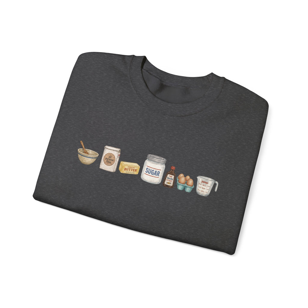 Baking Ingredients Crewneck Sweatshirt | Cute Pantry Illustration