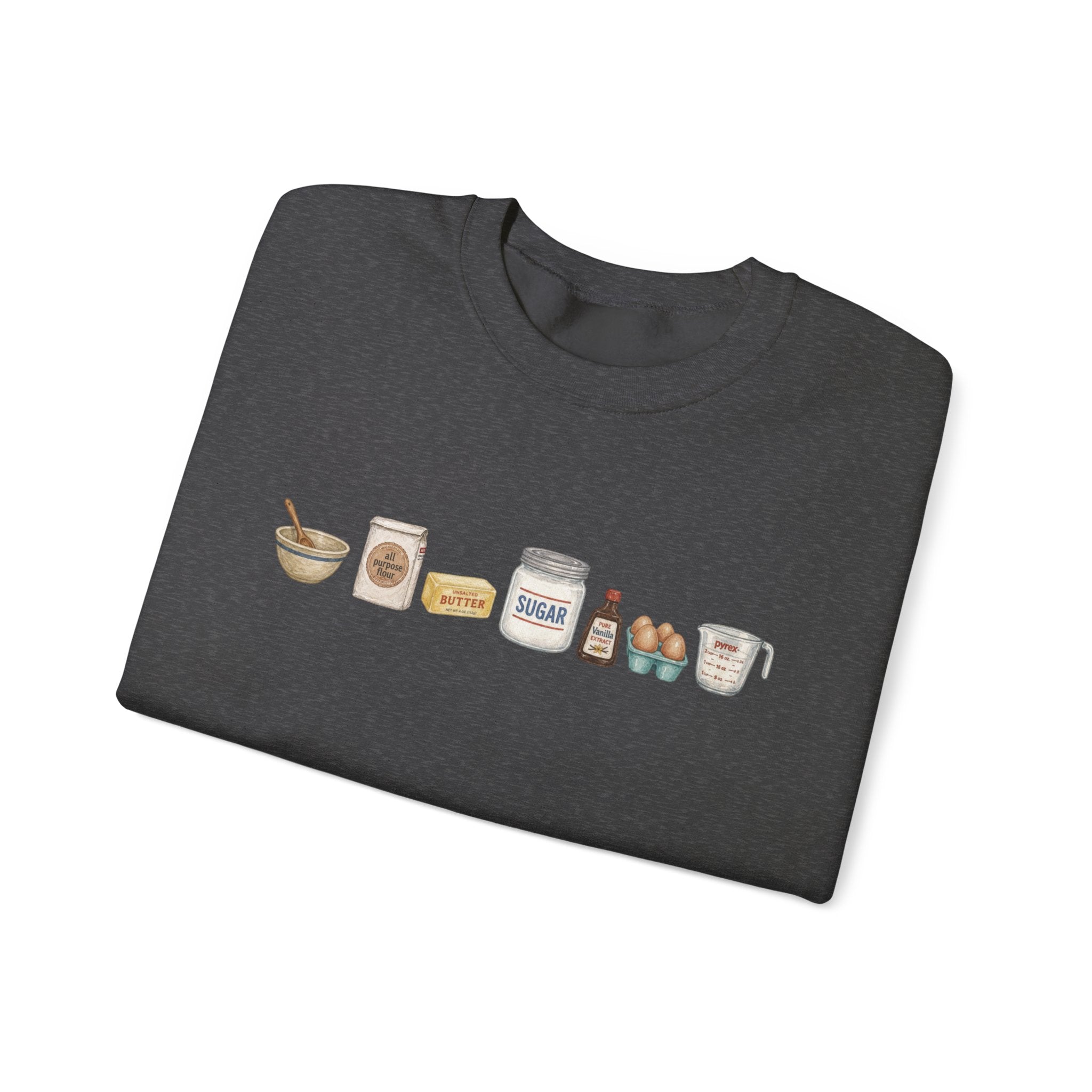 Baking Ingredients Crewneck Sweatshirt | Cute Pantry Illustration