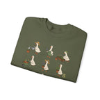 Gardening Geese Crewneck Sweatshirt — Cute Plant-Loving Duck Illustration