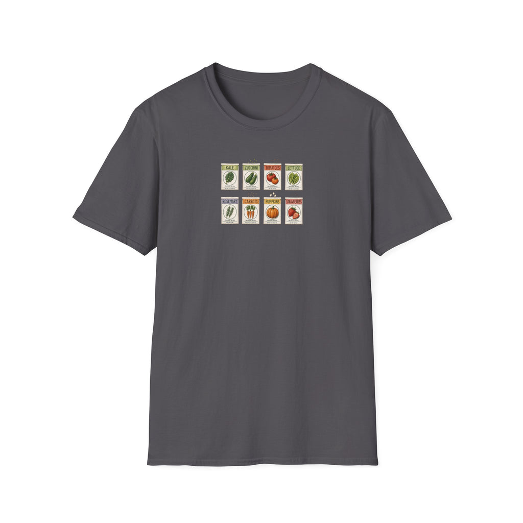Vintage Seed Packet T-Shirt | Retro Garden Vegetable Illustration Tee