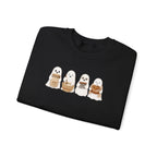 Cute Seal Family Crewneck Sweatshirt, Cartoon Seals in Cozy Cups