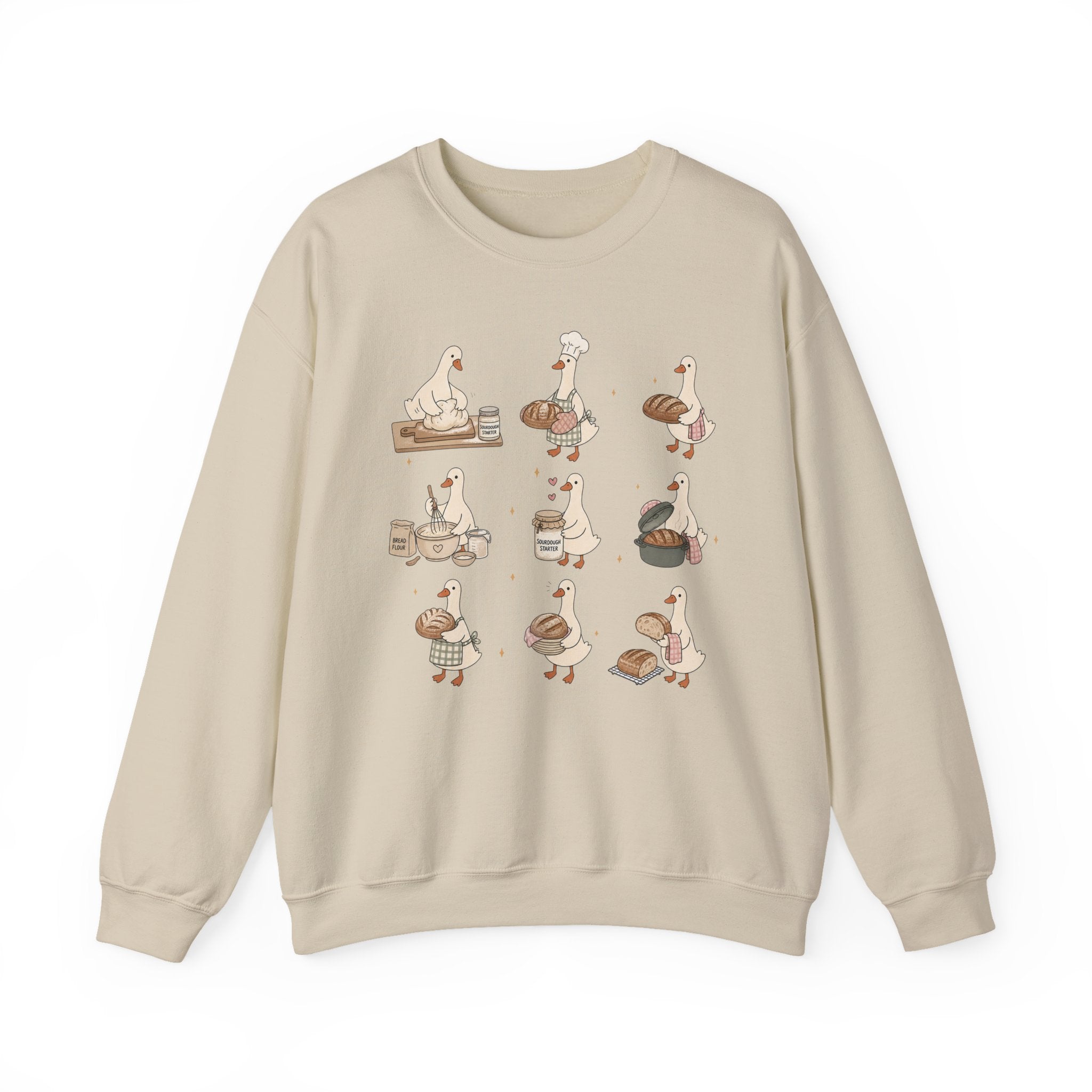 Goose Bakery Crewneck Sweatshirt — Cute Baking Geese Graphic