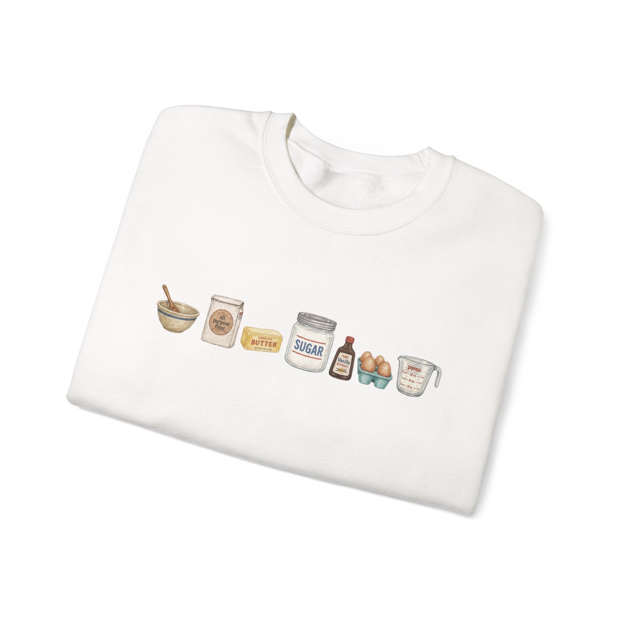 Baking Ingredients Crewneck Sweatshirt | Cute Pantry Illustration