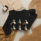 Gardening Geese Crewneck Sweatshirt — Cute Plant-Loving Duck Illustration