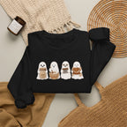 Cute Seal Family Crewneck Sweatshirt, Cartoon Seals in Cozy Cups