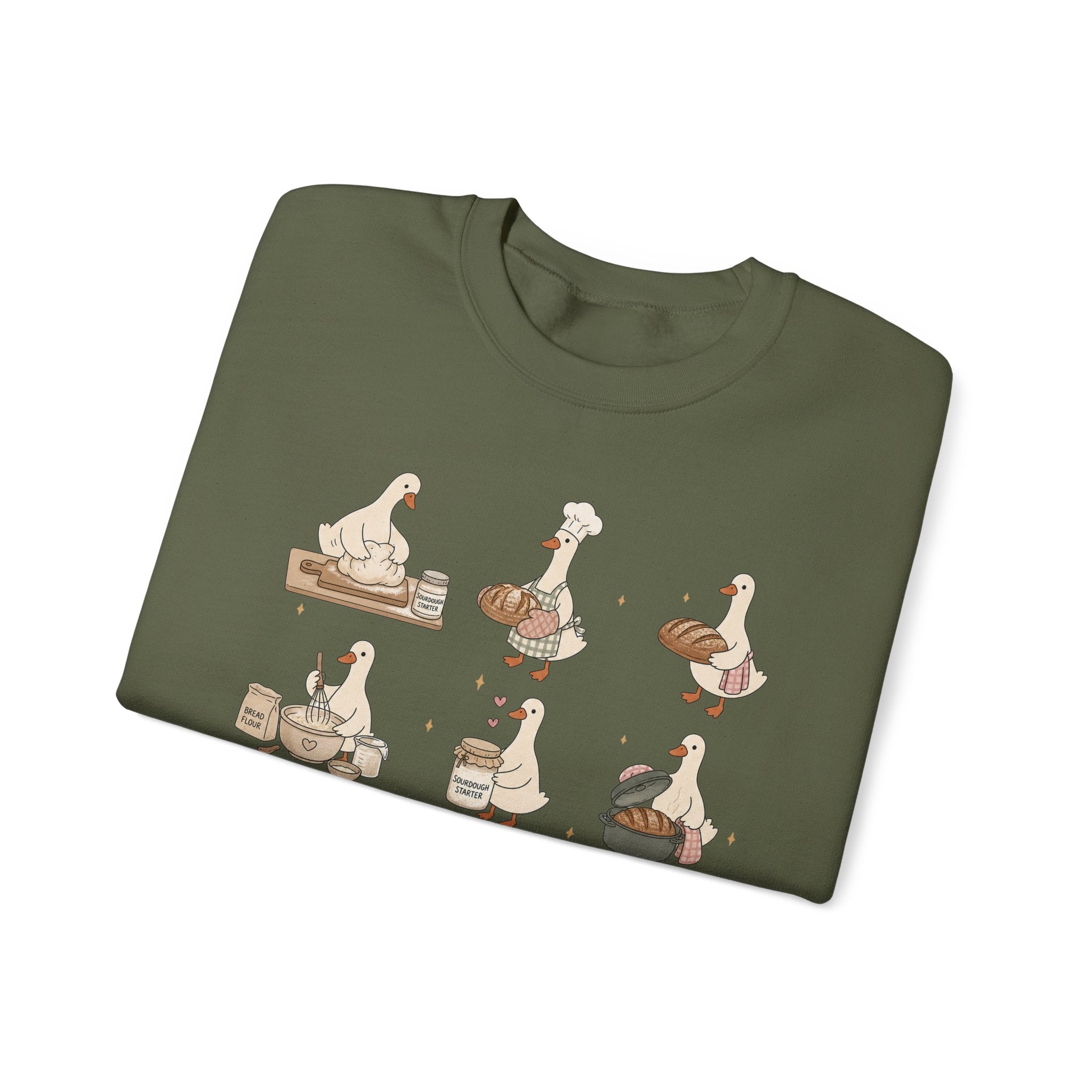 Goose Bakery Crewneck Sweatshirt — Cute Baking Geese Graphic