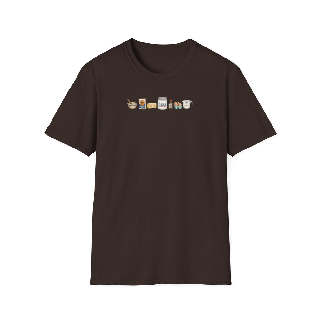 Baking Pantry Icons T-Shirt | Minimalist Baking Ingredients Tee