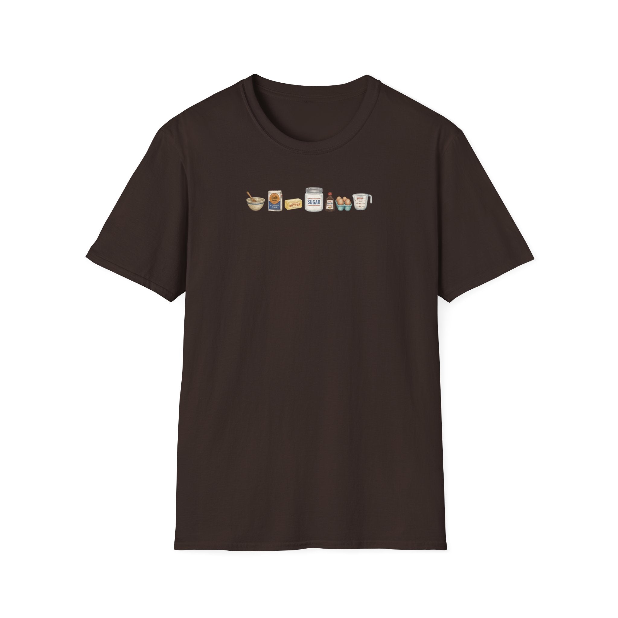 Baking Pantry Icons T-Shirt | Minimalist Baking Ingredients Tee