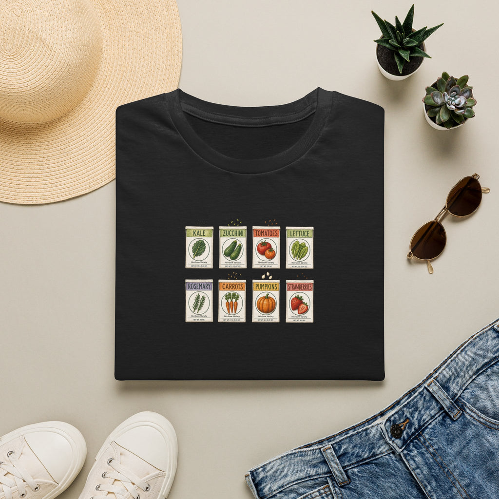 Vintage Seed Packet T-Shirt | Retro Garden Vegetable Illustration Tee