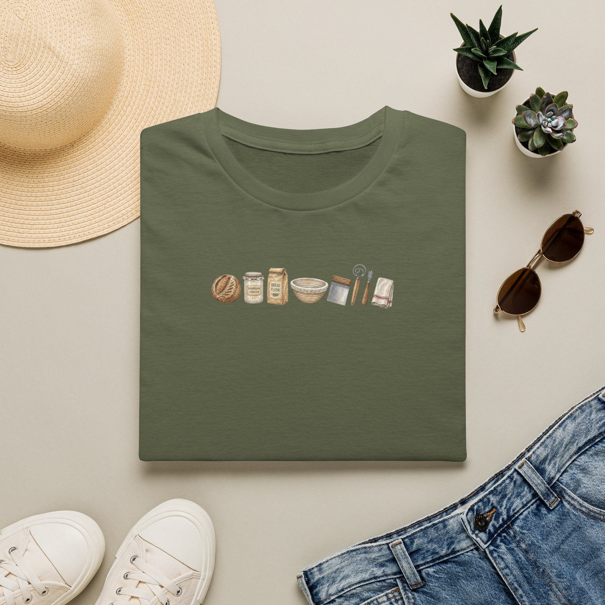 Baking Essentials T-Shirt | Minimalist Kitchen Utensils Graphic