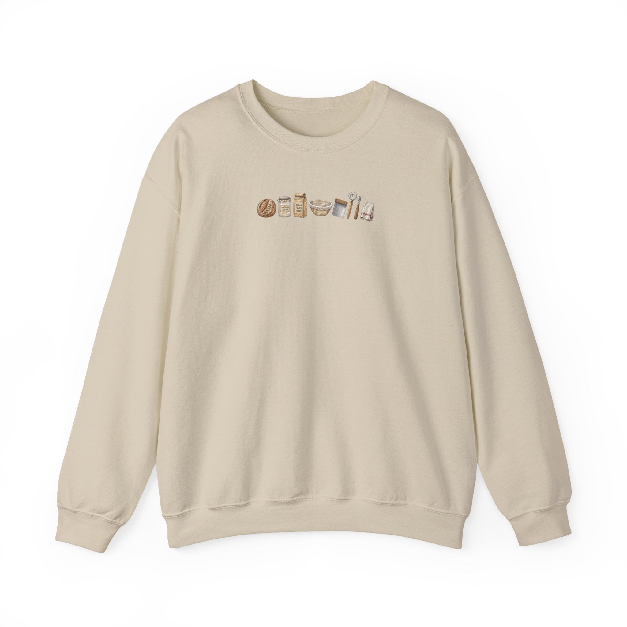 Baking Essentials Crewneck Sweatshirt | Cute Neutral Bakery Icons
