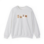 Cute Seal Family Crewneck Sweatshirt, Cartoon Seals in Cozy Cups