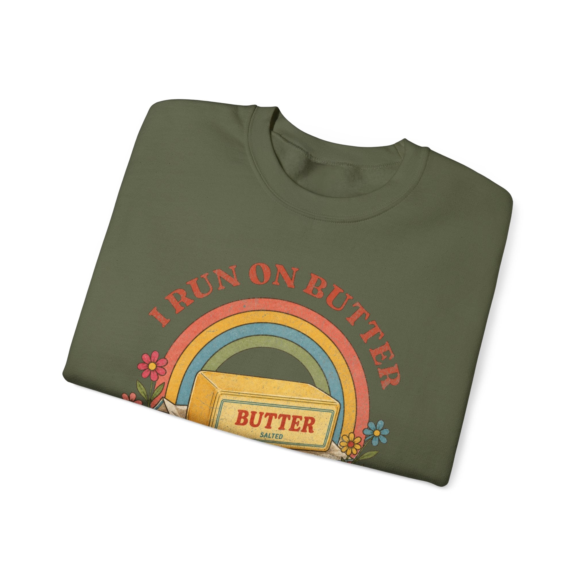 Butter & Delusion Sweatshirt | Retro Rainbow Graphic Crewneck