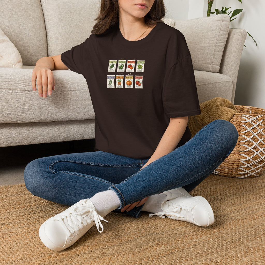 Vintage Seed Packet T-Shirt | Retro Garden Vegetable Illustration Tee