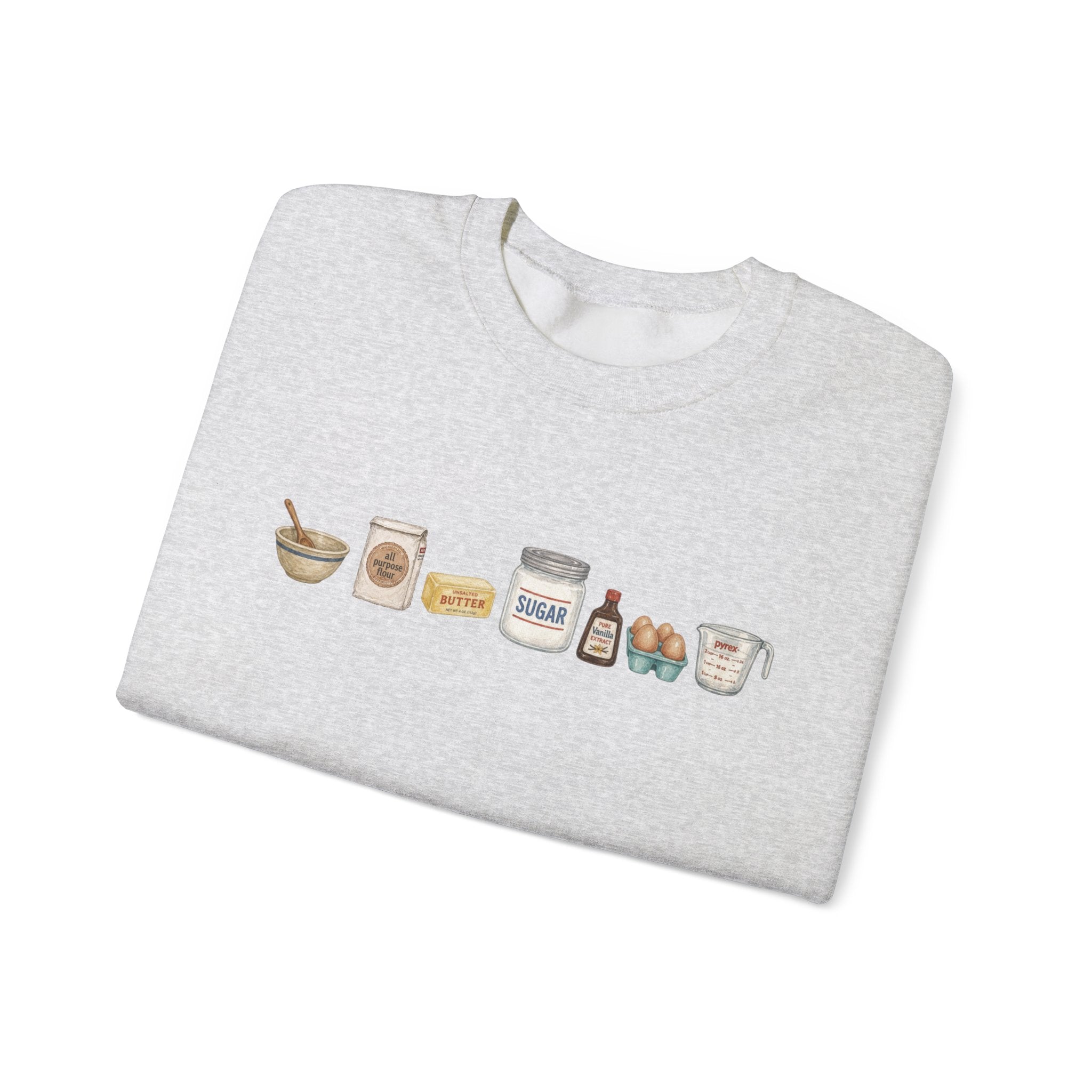 Baking Ingredients Crewneck Sweatshirt | Cute Pantry Illustration