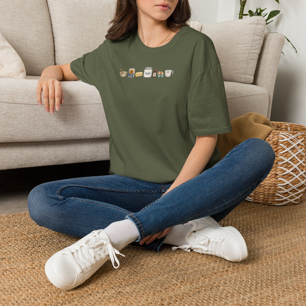 Baking Pantry Icons T-Shirt | Minimalist Baking Ingredients Tee