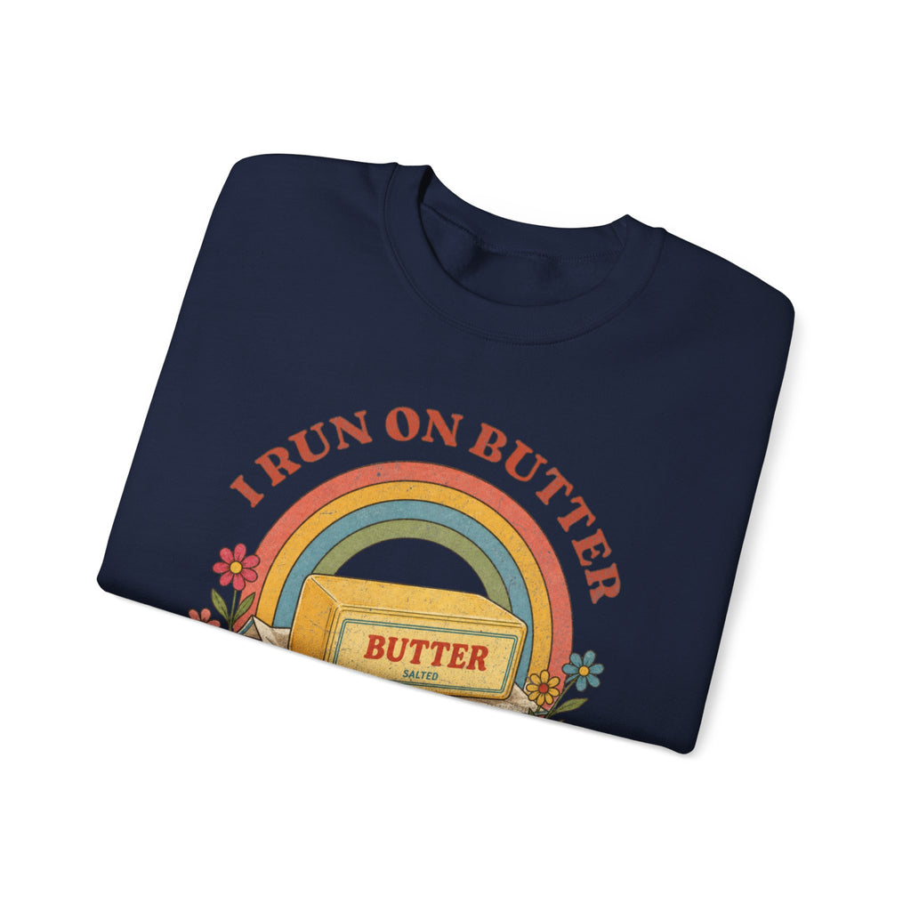 Butter & Delusion Sweatshirt | Retro Rainbow Graphic Crewneck