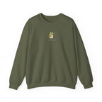 Cute Frog Holding Coffee Crewneck Sweatshirt — 'But First Coffee' Graphic