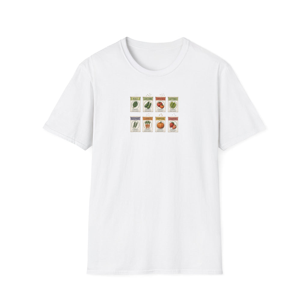 Vintage Seed Packet T-Shirt | Retro Garden Vegetable Illustration Tee