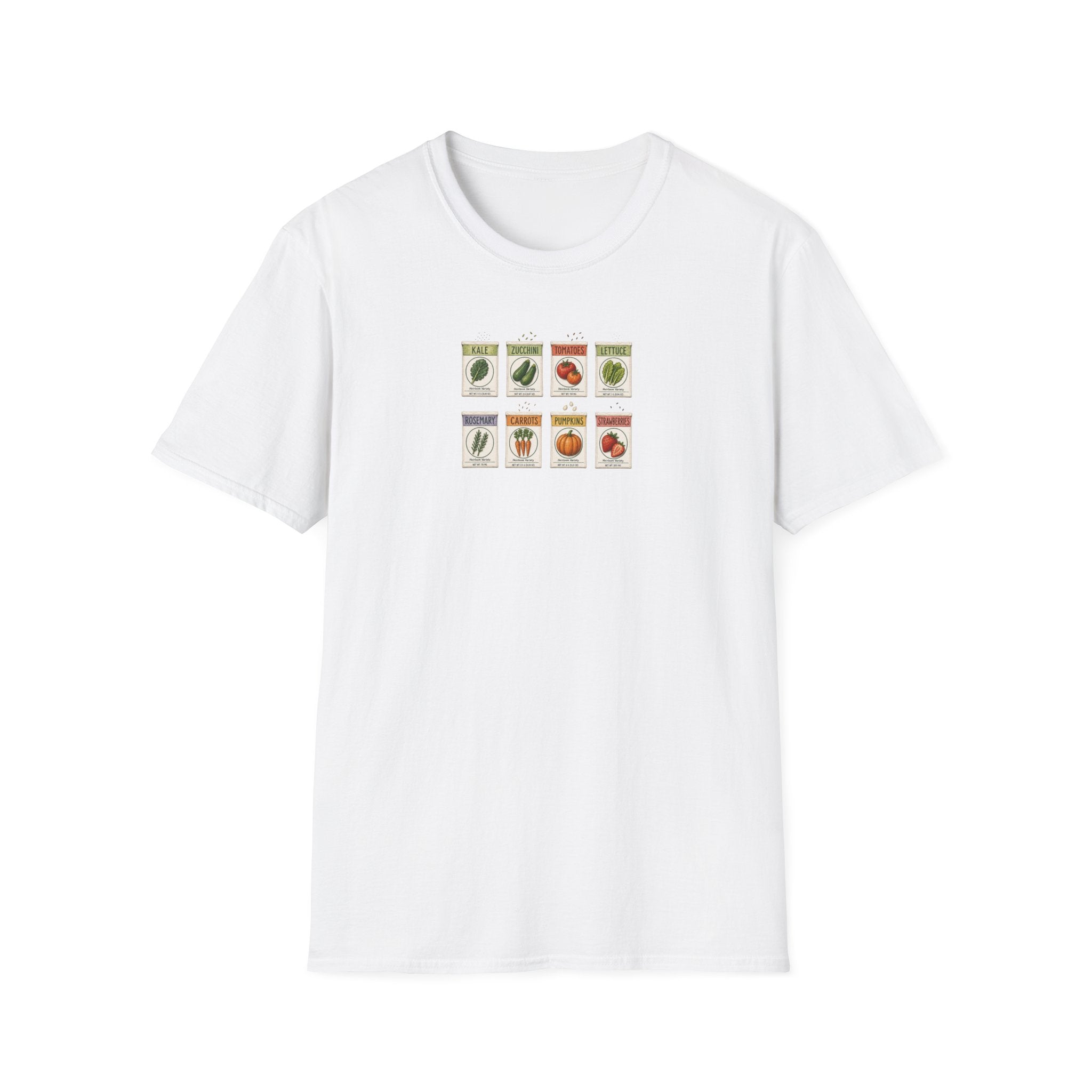 Vintage Seed Packet T-Shirt | Retro Garden Vegetable Illustration Tee