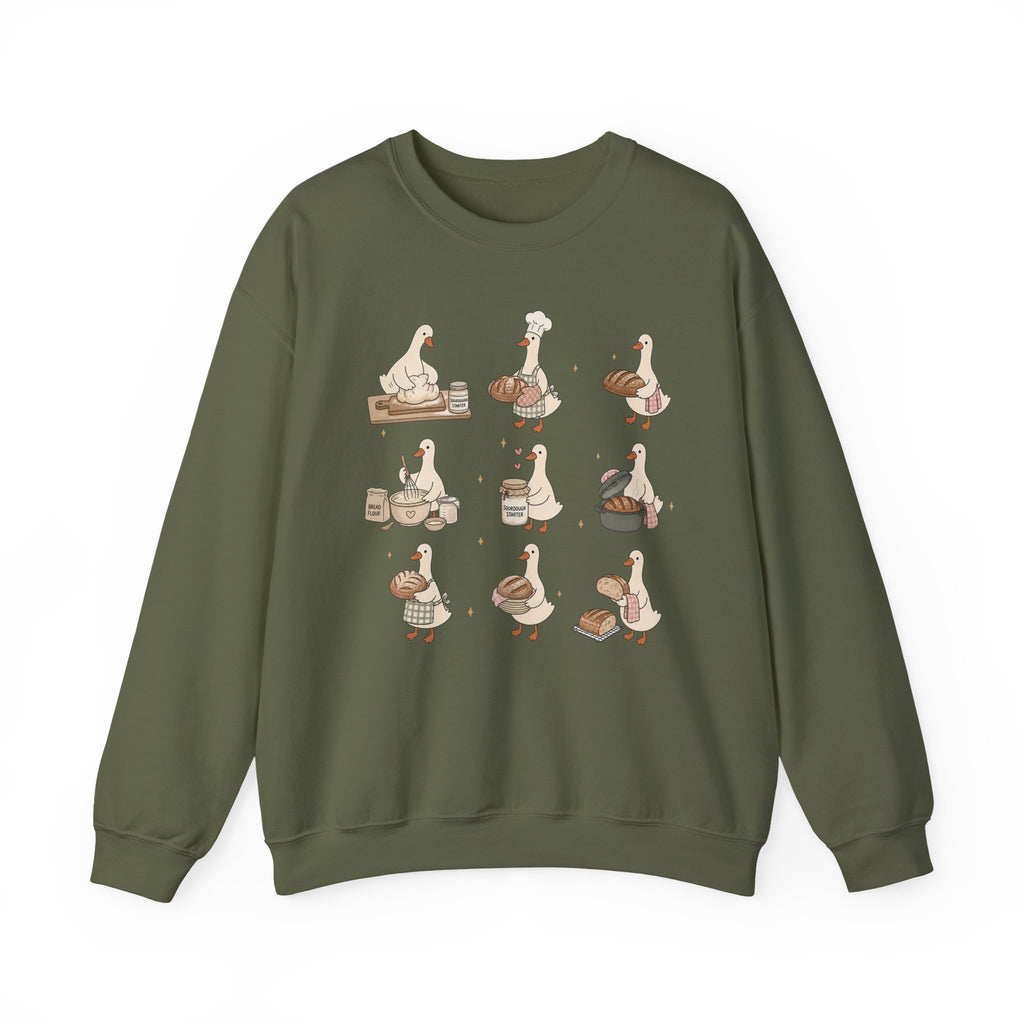 Goose Bakery Crewneck Sweatshirt — Cute Baking Geese Graphic