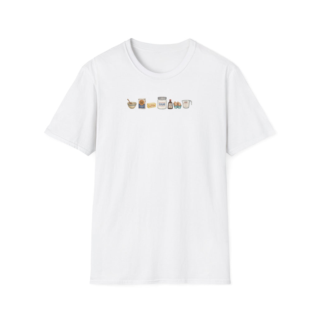 Baking Pantry Icons T-Shirt | Minimalist Baking Ingredients Tee