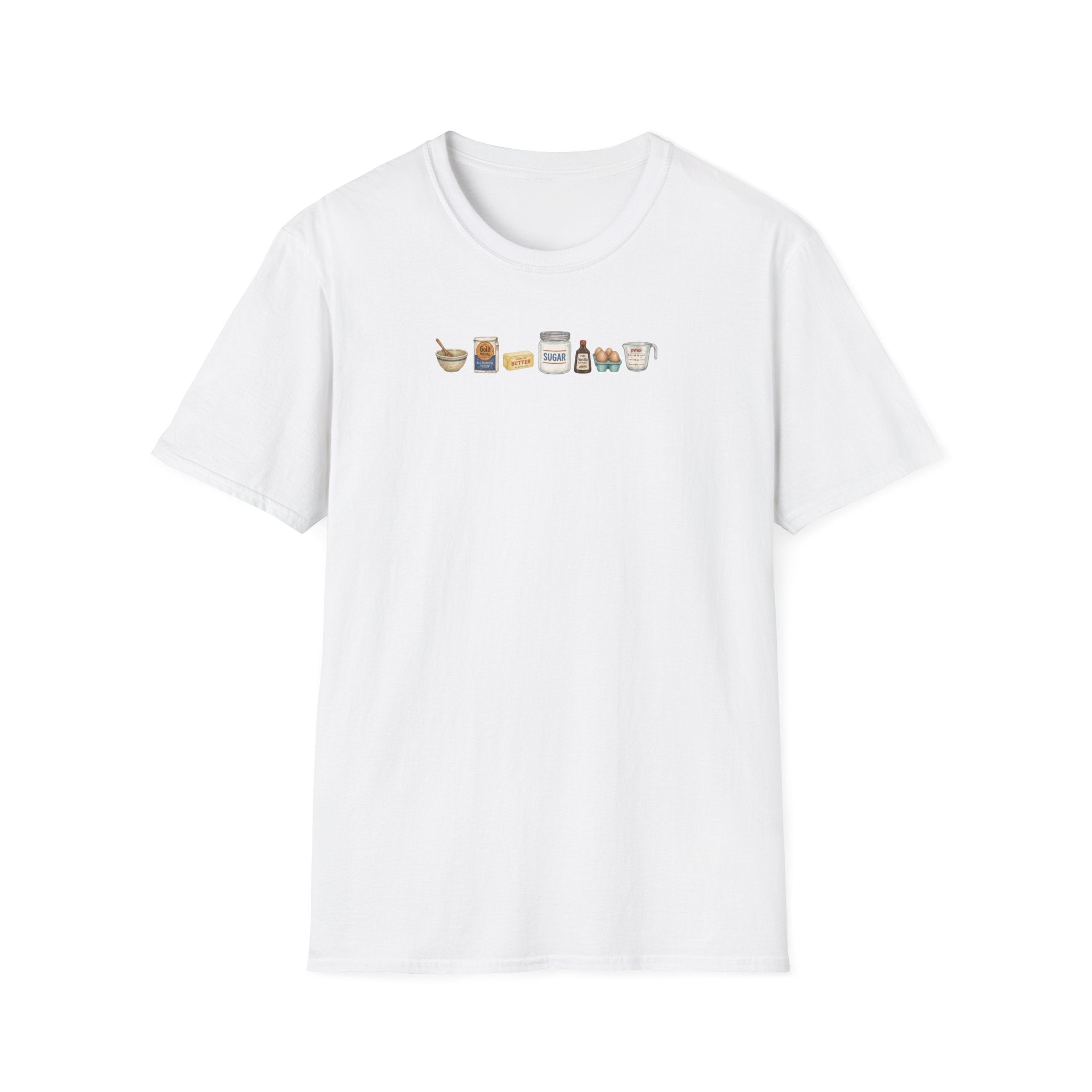 Baking Pantry Icons T-Shirt | Minimalist Baking Ingredients Tee