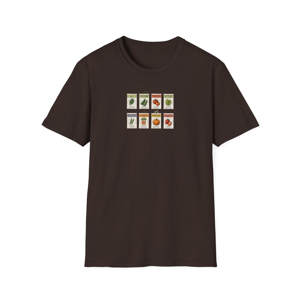 Vintage Seed Packet T-Shirt | Retro Garden Vegetable Illustration Tee