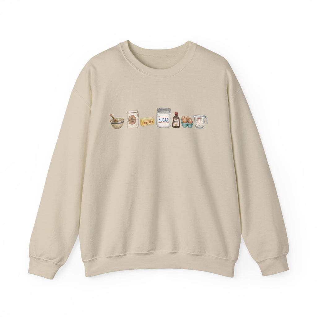 Baking Ingredients Crewneck Sweatshirt | Cute Pantry Illustration