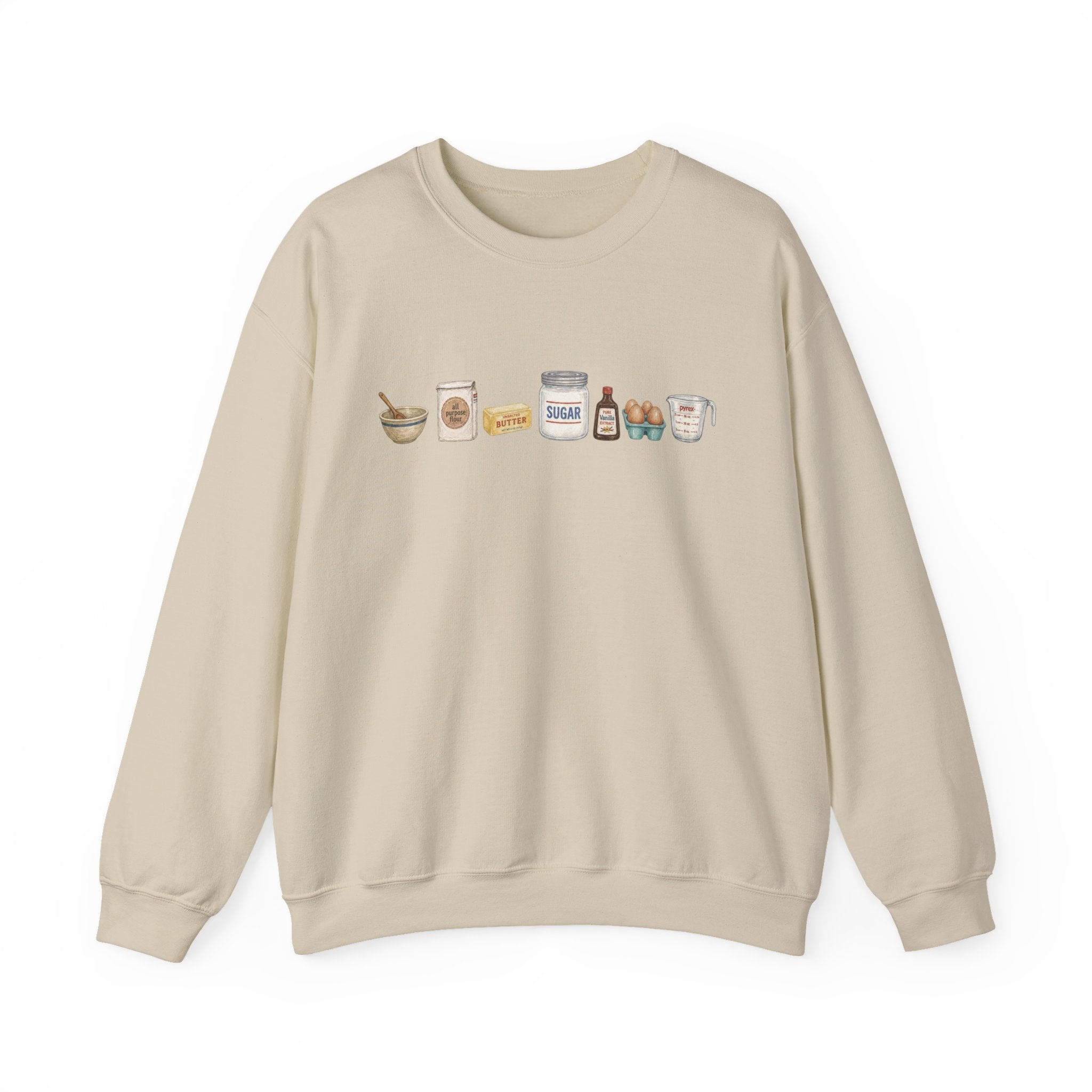 Baking Ingredients Crewneck Sweatshirt | Cute Pantry Illustration