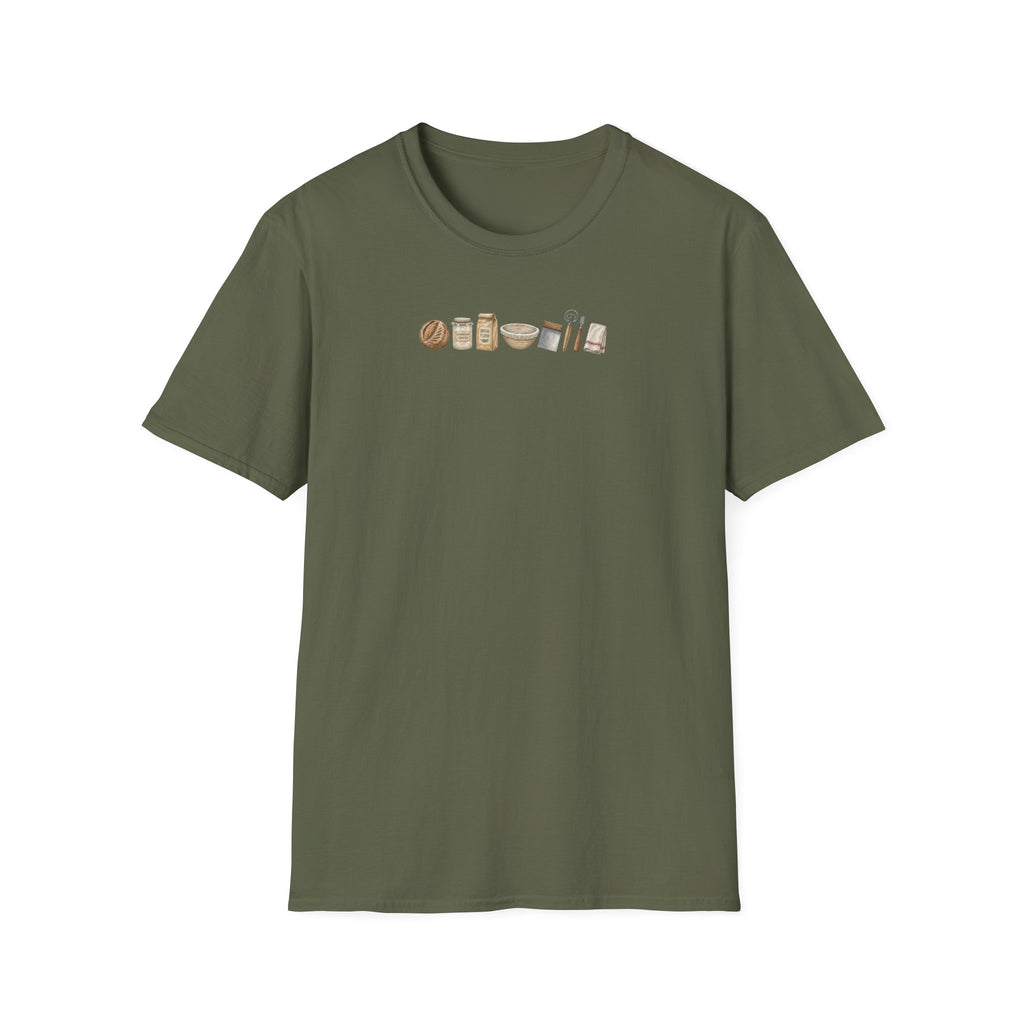 Baking Essentials T-Shirt | Minimalist Kitchen Utensils Graphic
