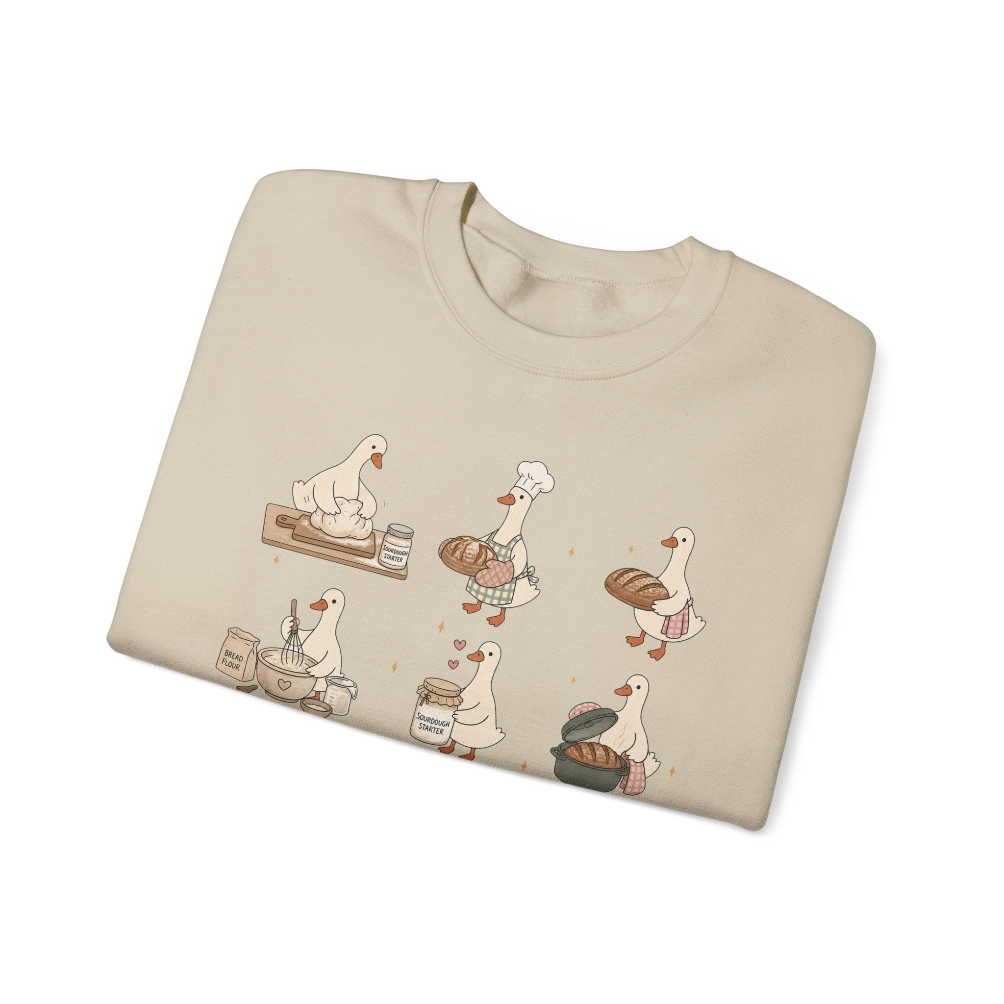 Goose Bakery Crewneck Sweatshirt — Cute Baking Geese Graphic