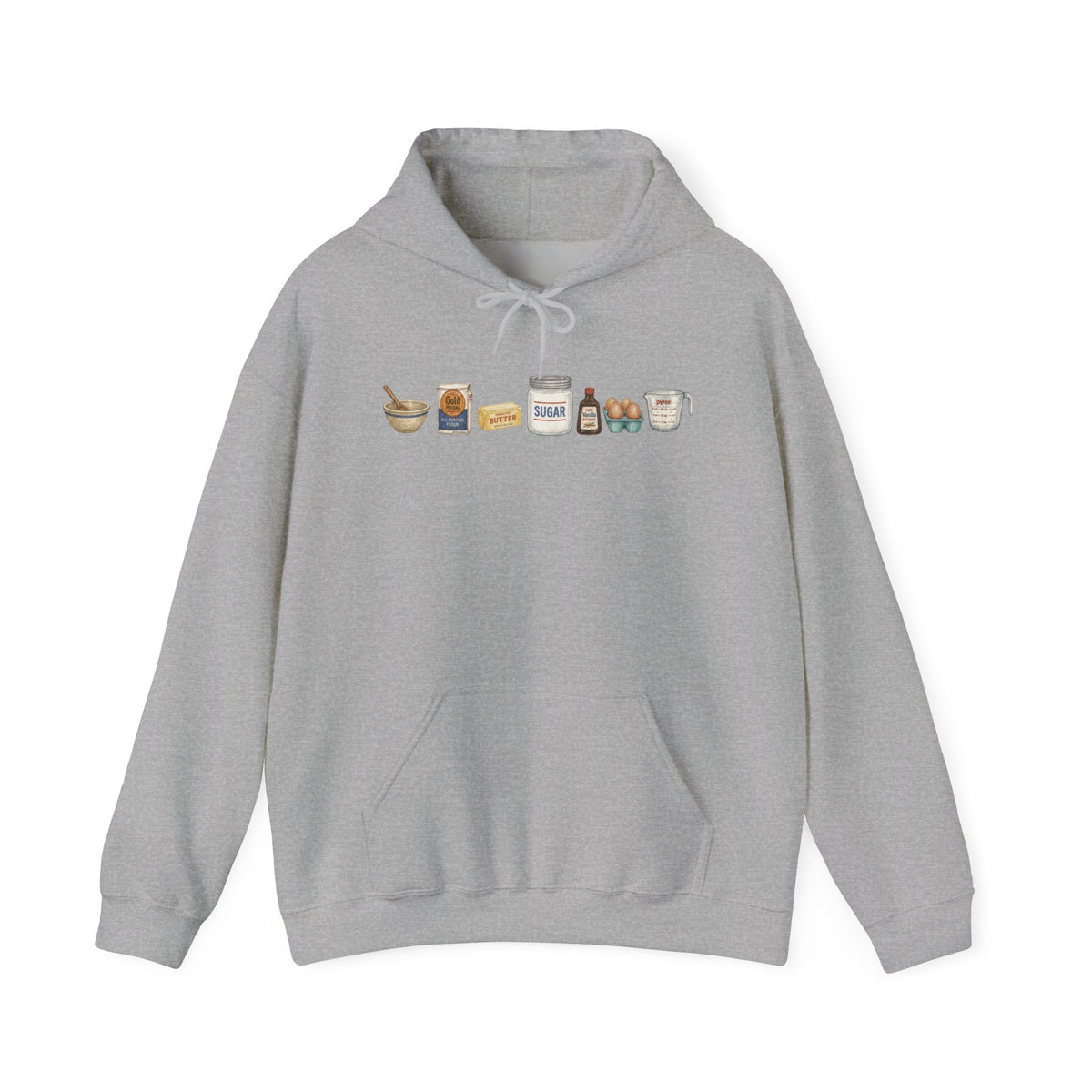 Ingredients Illustration Hoodie (flour, butter, sugar, milk, eggs)