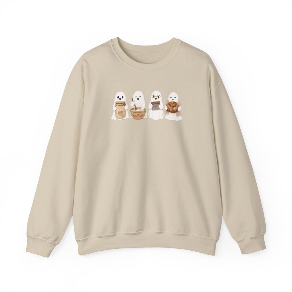 Cute Seal Family Crewneck Sweatshirt, Cartoon Seals in Cozy Cups