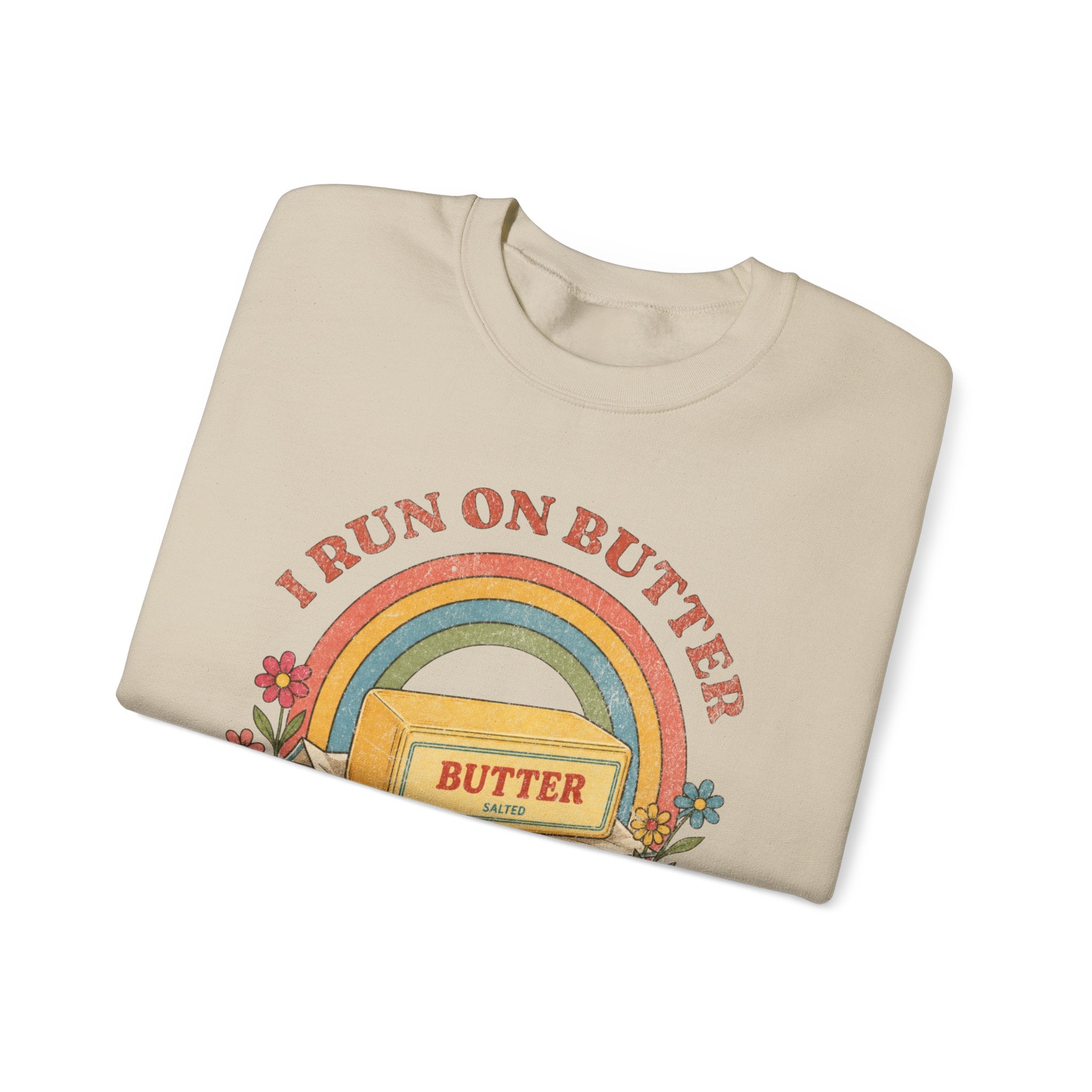 Butter & Delusion Sweatshirt | Retro Rainbow Graphic Crewneck