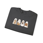 Cute Seal Family Crewneck Sweatshirt, Cartoon Seals in Cozy Cups