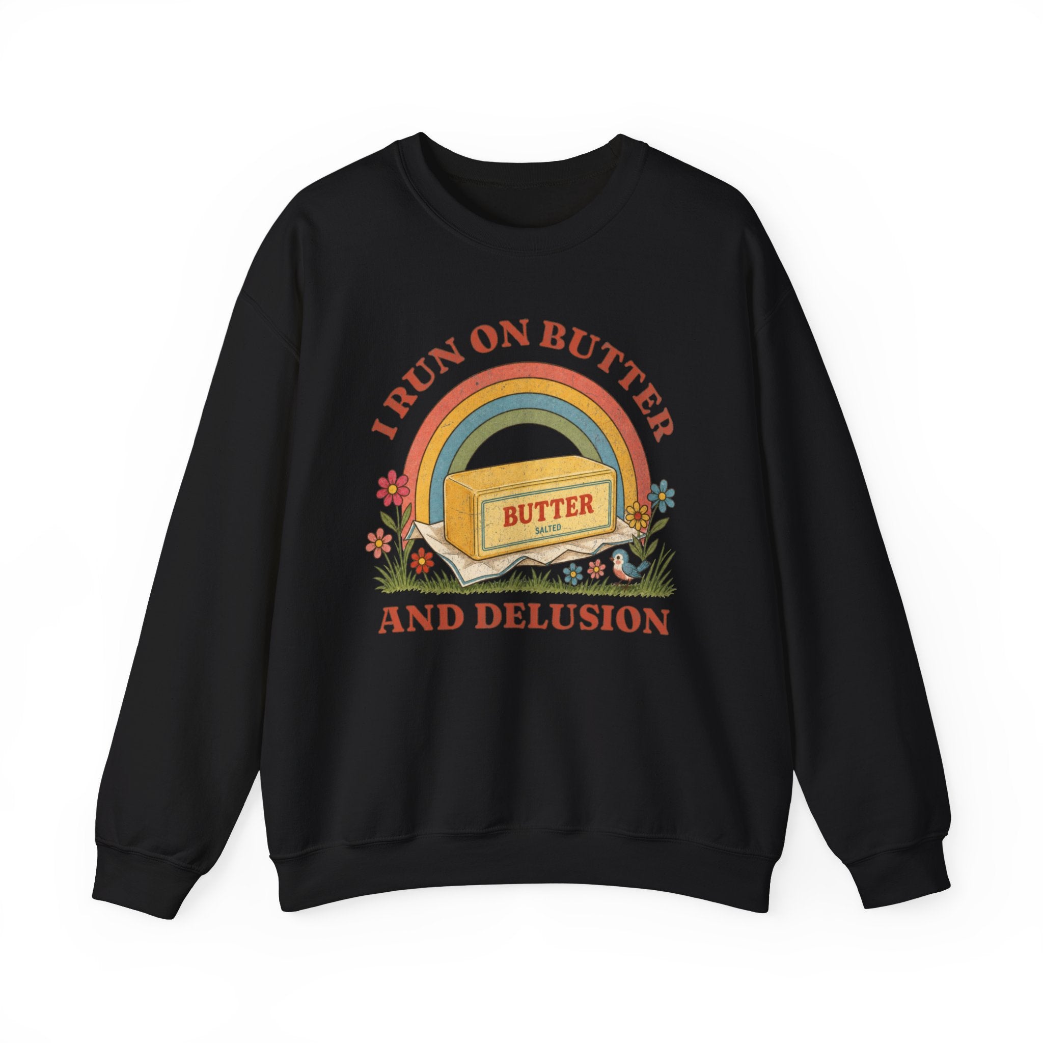 Butter & Delusion Sweatshirt | Retro Rainbow Graphic Crewneck