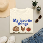 My Favorite Things T-Shirt | Bread, Chicken & Cozy Kitchen Icons Tee