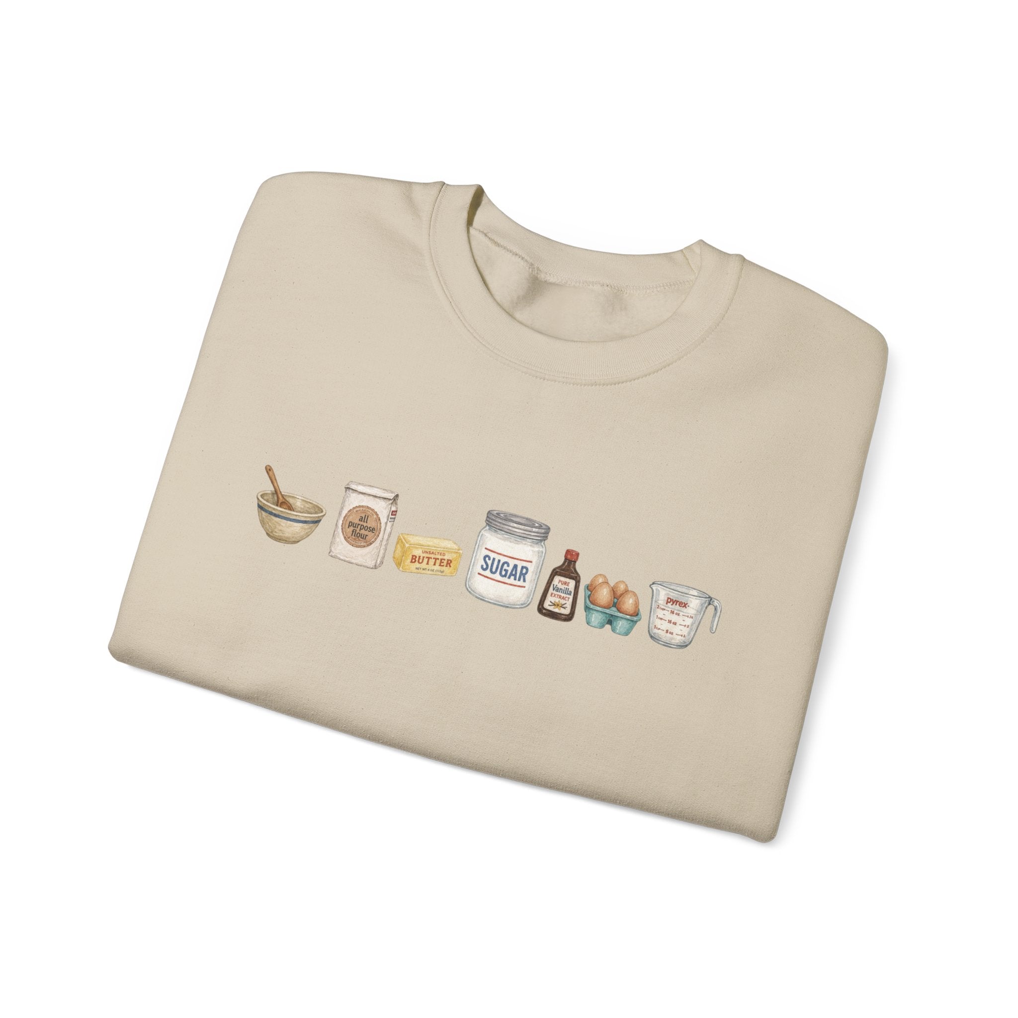 Baking Ingredients Crewneck Sweatshirt | Cute Pantry Illustration