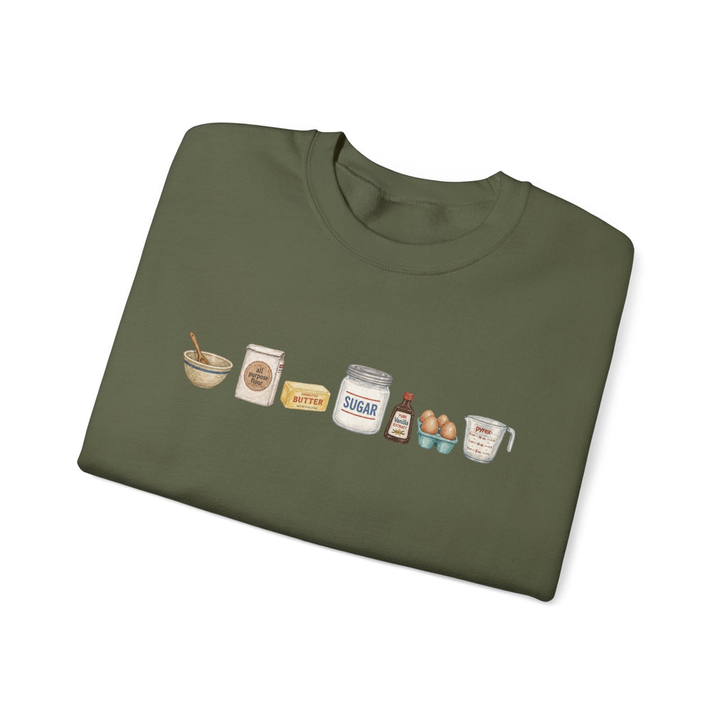 Baking Ingredients Crewneck Sweatshirt | Cute Pantry Illustration