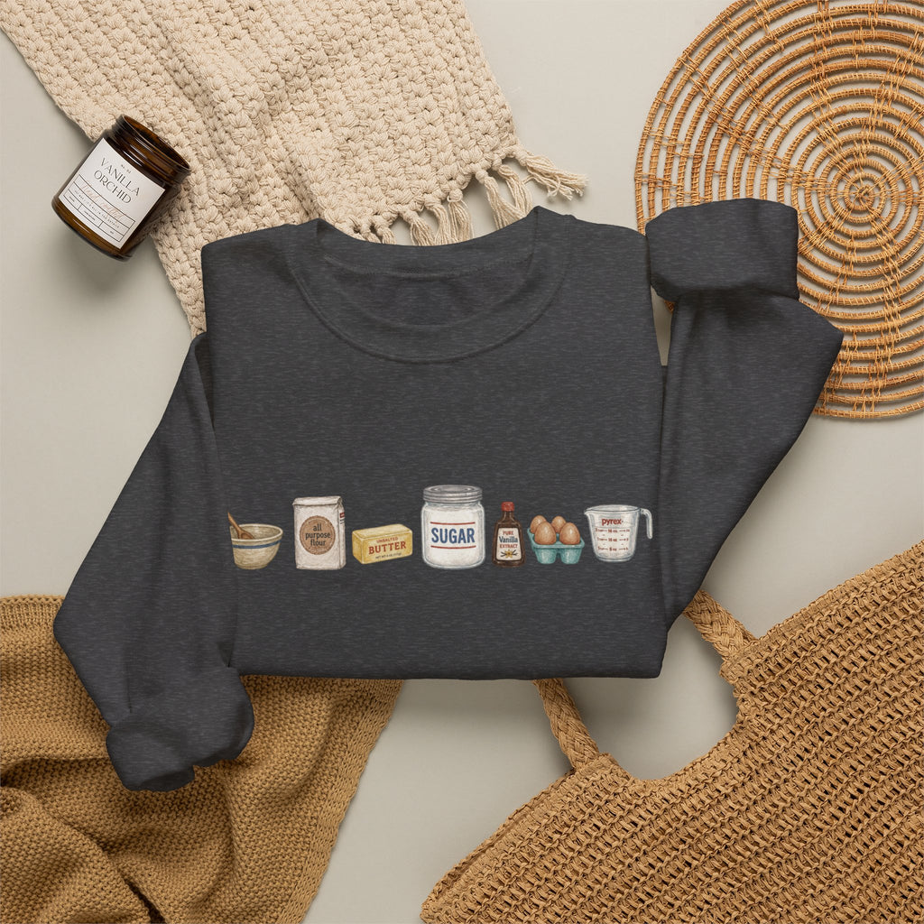 Baking Ingredients Crewneck Sweatshirt | Cute Pantry Illustration