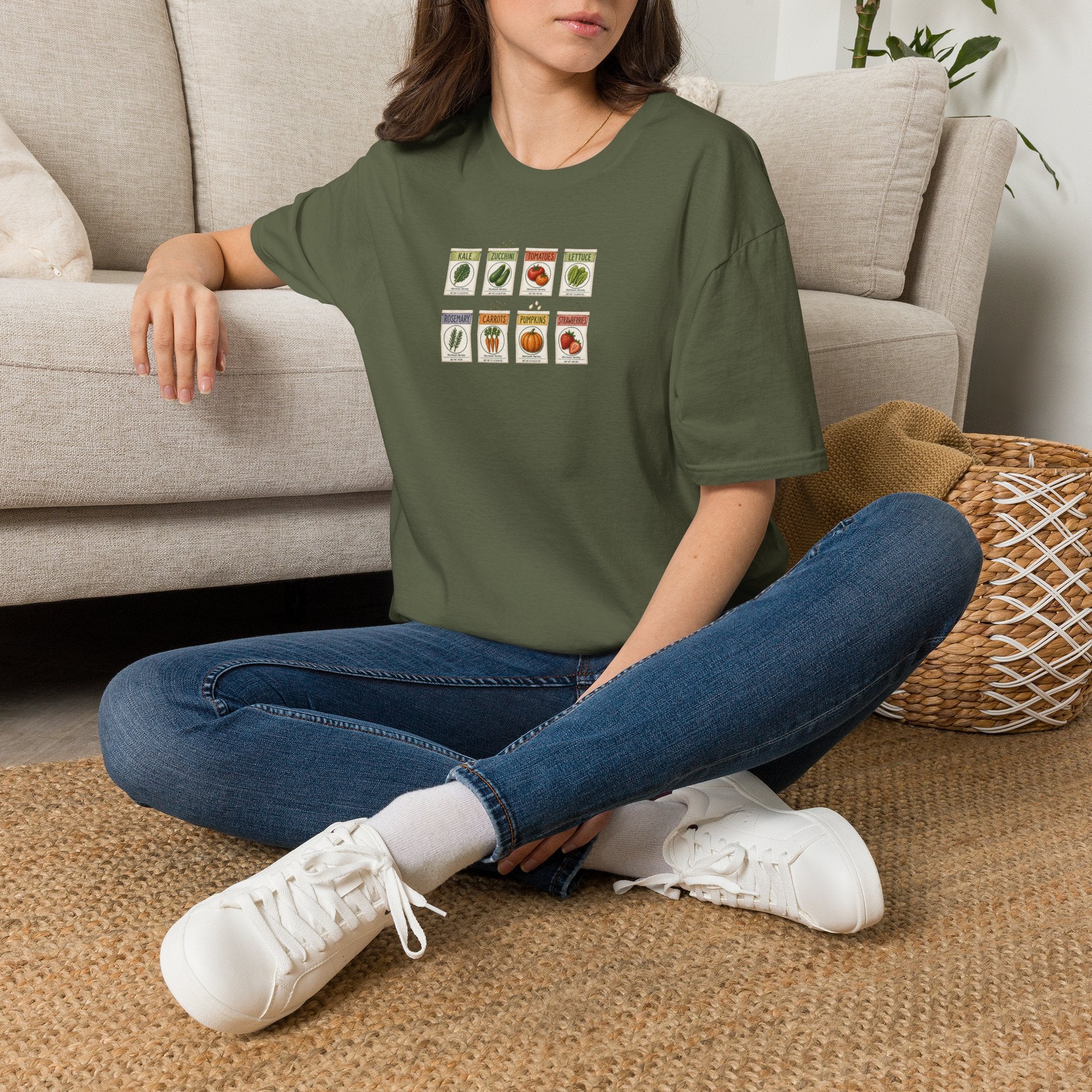 Vintage Seed Packet T-Shirt | Retro Garden Vegetable Illustration Tee