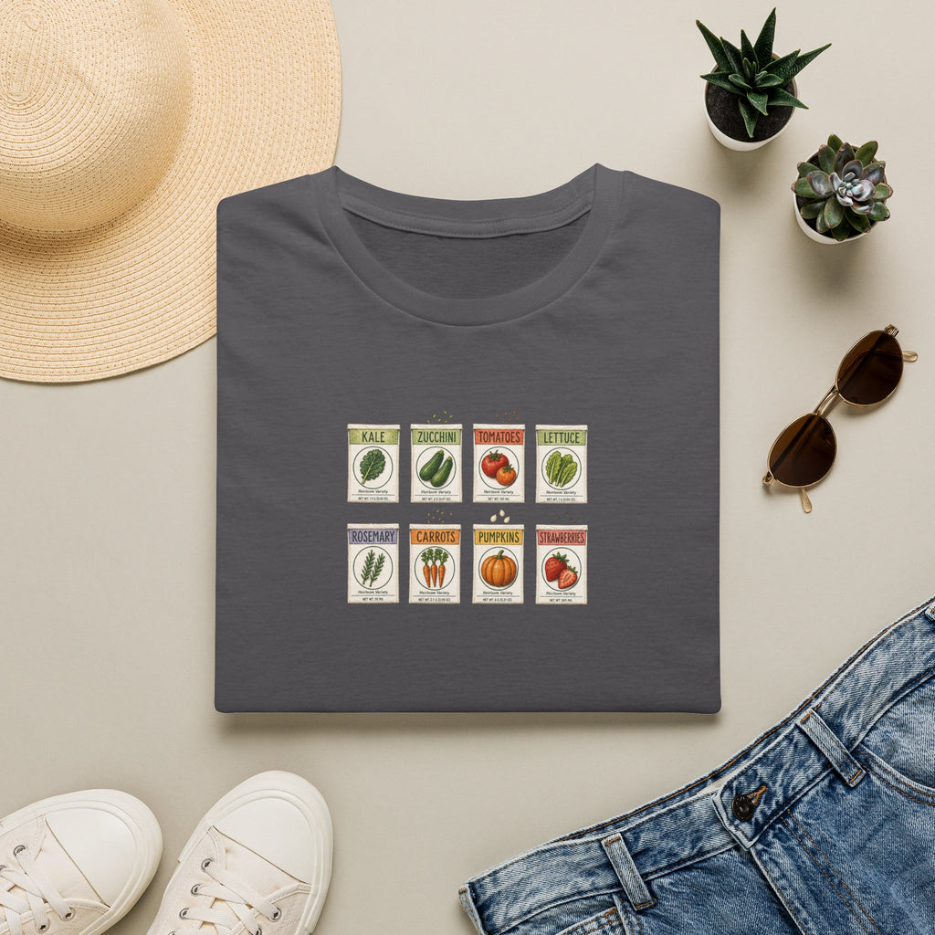 Vintage Seed Packet T-Shirt | Retro Garden Vegetable Illustration Tee