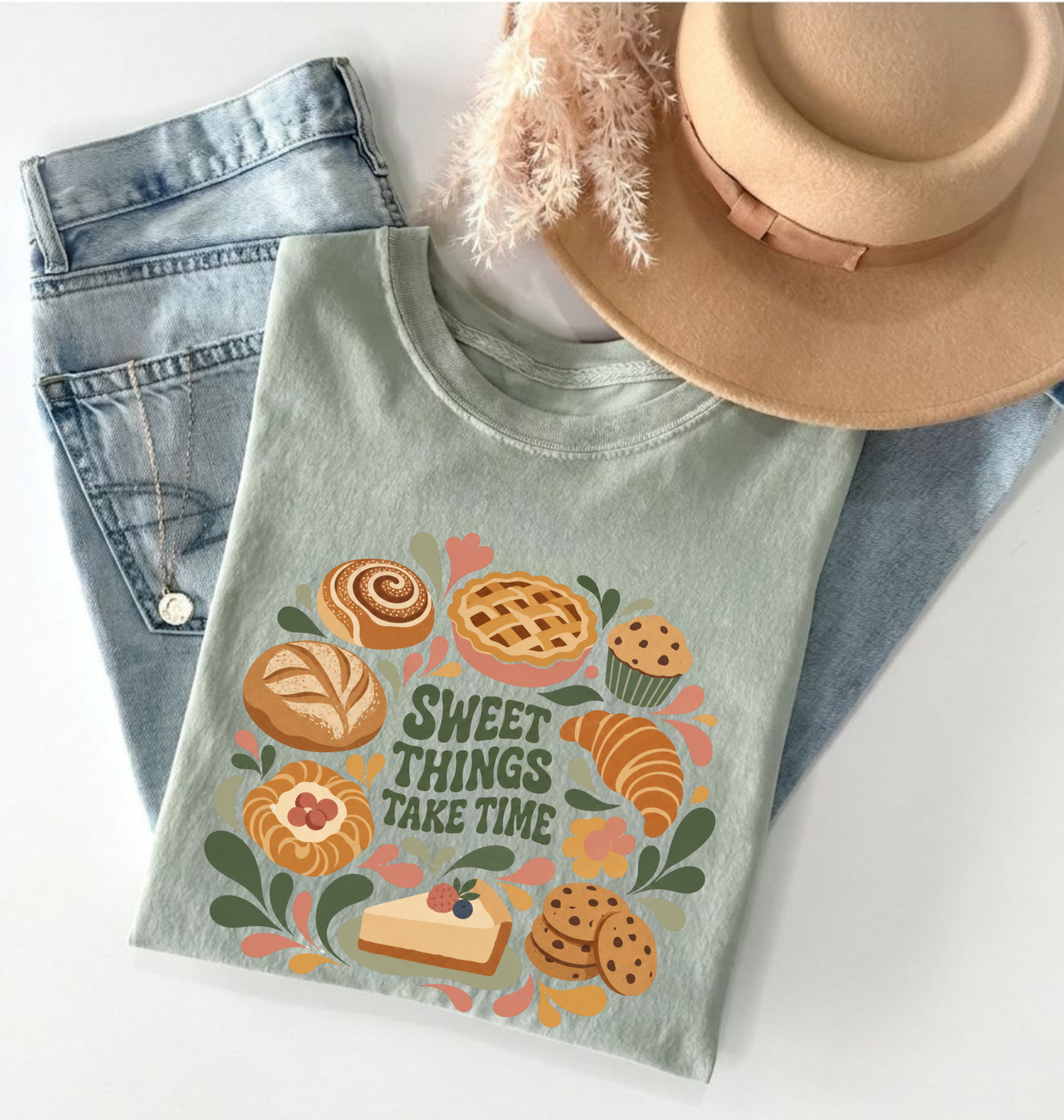Sweet Things Take Time T-Shirt — Bakery Pastries Comfort Tee