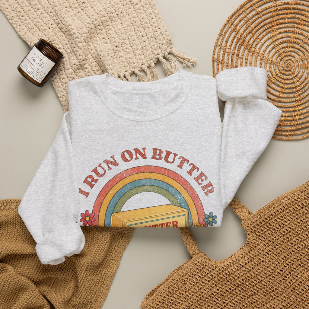 Butter & Delusion Sweatshirt | Retro Rainbow Graphic Crewneck