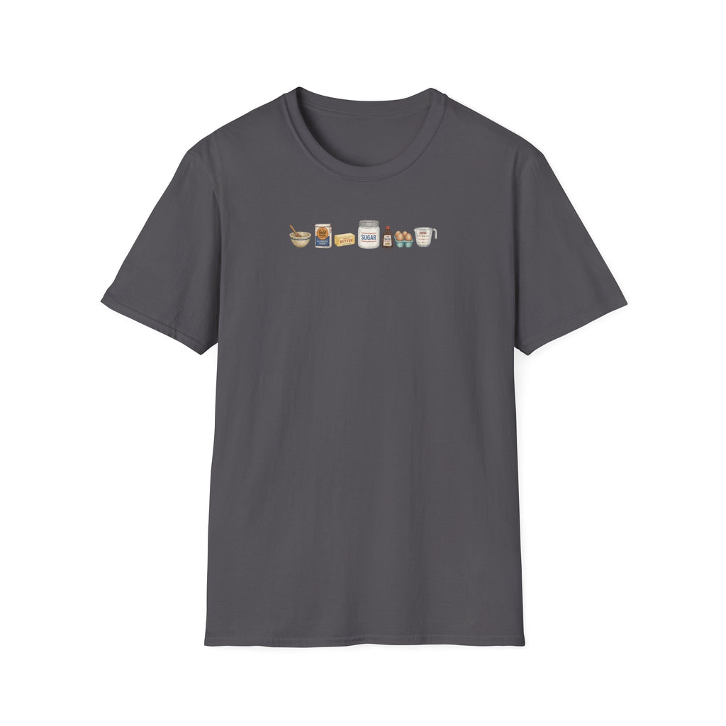 Baking Pantry Icons T-Shirt | Minimalist Baking Ingredients Tee