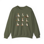 Gardening Geese Crewneck Sweatshirt — Cute Plant-Loving Duck Illustration