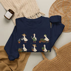 Gardening Geese Crewneck Sweatshirt — Cute Plant-Loving Duck Illustration